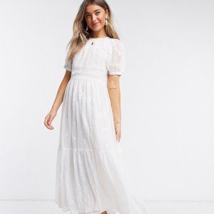 ASOS embroidery tiered maxi dress